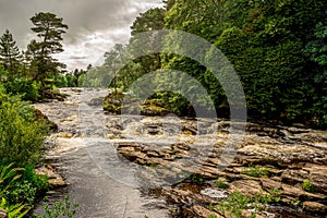 Falls of river Dochart in Loch Lomond and The Trossachs National Park, central Scotland