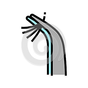 false eyelashes holding tweezer color icon vector illustration