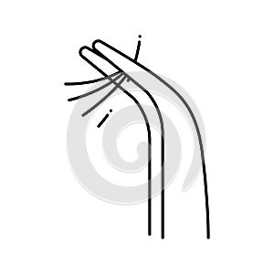 false eyelashes holding tweezer line icon vector illustration