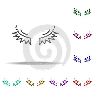 false eyelashes icon. Elements of Beauty, make up, cosmetics in multi color style icons. Simple icon for websites, web design,
