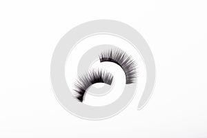 False eyelashes isolated on white.