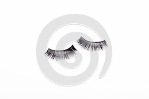 False eyelashes isolated on white.