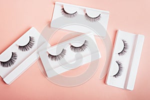 False Strip eyelashes in boxes