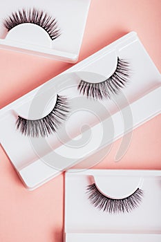 False Strip eyelashes in boxes