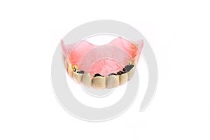 False teeth on a white background removable