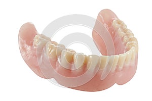 False teeth  in white background