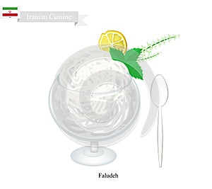 Faludeh or Iranian Rice Noodle And Rose Water Sorbet