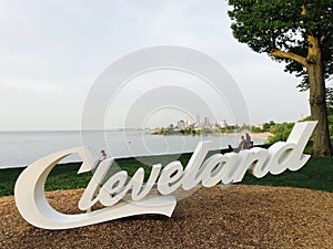 The famed Cleveland sign stands proudly at Edgewater Park - CLEVELAND - OHIO - USA