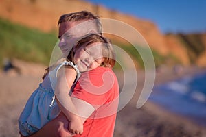 Famile on a beach