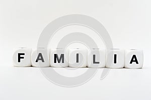 Familia, dice letters photo