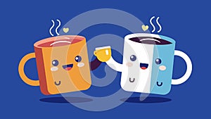 The familiar clang of two mugs meeting a brief pause before friends clink their coffee cups in a toast to their deep