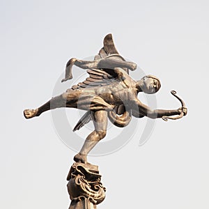 The familiar statue of Eros