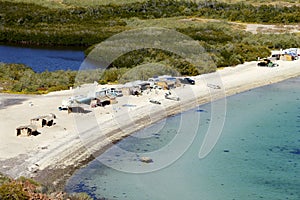 Families camping near santa rosalia in baja california, mexico III