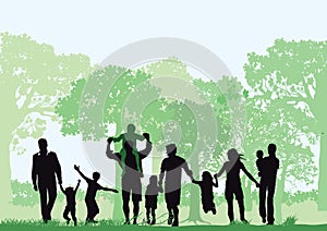 Families in forest