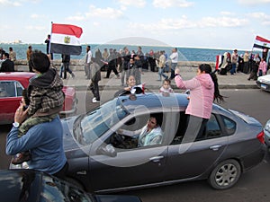 Families joined the Egyptian Demonstrations