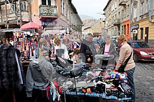 Families on the street market
