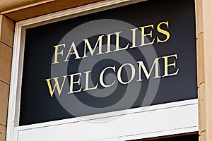 Families welcome sign photo