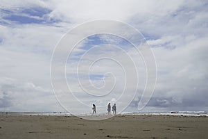 Families were playing on Ocean Shores