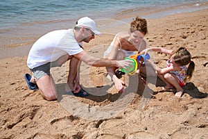 Familly on beach