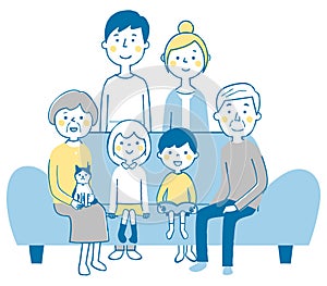 Family relaxing on the sofa