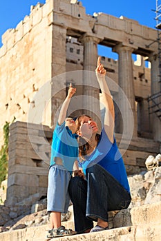 Family in Acropolis, Athens