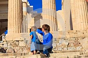 Family in Acropolis, Athens, Greece