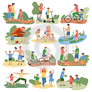 Family Activities Flat Icons