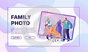 Family activities flat vector illustrations set