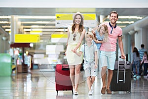 Family in the airport