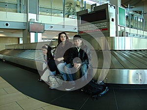 Family at Airport Stranded