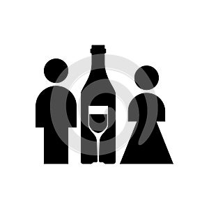 Family of alcoholics sign. Husband and wife drink alcohol. Social problem in society. Alcoholism disease