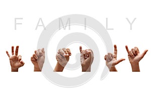 Family american sign language photo