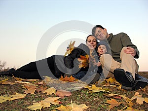 Famiglia autunno foglie 2 