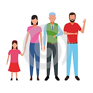 Family avatar cartoon character