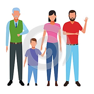 Family avatar cartoon character