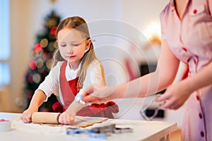 Family baking on Christmas eve