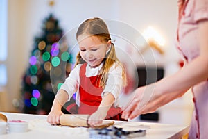 Family baking on Christmas eve