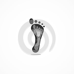 Family barefoot logotype with adult and child foots.