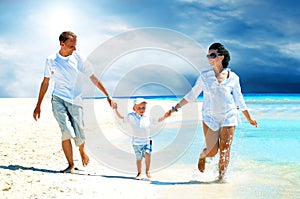 Family on the beach