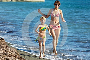 Family on the beach