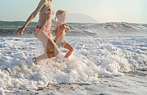 Family on the beach