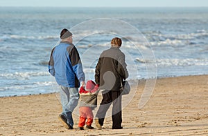 Family on the beach