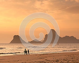 Family on the beach