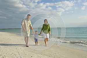 Family at beach