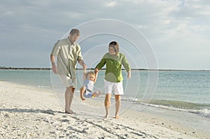 Family at beach