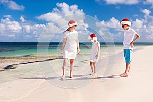 Family at beach on Christmas