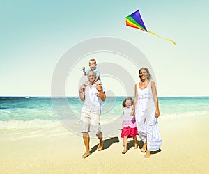 Family Beach Enjoyment Holiday Summer Concept