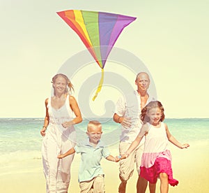 Family Beach Enjoyment Holiday Summer Concept