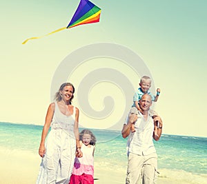 Family Beach Enjoyment Holiday Summer Concept