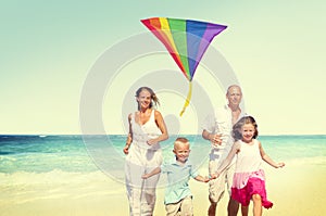 Family Beach Enjoyment Holiday Summer Concept